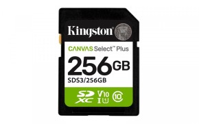 Kingston Karta pamięci SD 256GB Canvas Select Plus Gen3 150MB/s