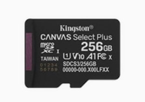 Kingston Karta pamięci microSD 256GB Canvas Select+ G3 150MB/s