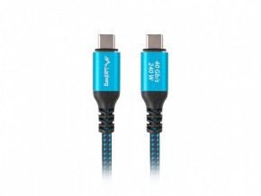 Lanberg Kabel USB-C M/M USB4 0,5m 240W 8K 60HZ czarno-niebieski