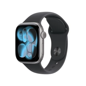 Apple Watch Series 11 GPS + Cellular 42mm Aluminiowa koperta w kolorze gwiezdnej szarości z czarnym paskiem sportowym - S/M (MF8A4ZR/A)