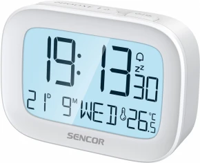 Sencor Budzik z termometrem, zegar sterowany radiem DCF77