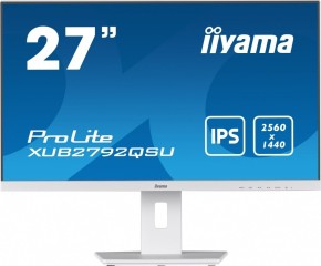 IIYAMA Monitor 27 cali 'XUB2792QSU-W5 IPS,WQHD,HDMI,DP,DVI,HAS(150mm),biały
