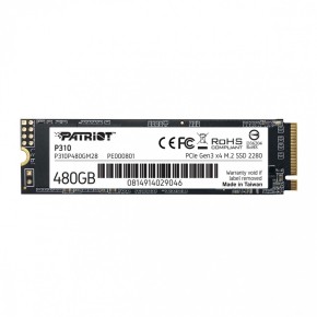 Patriot P310 480GB M.2 2280 1700/1500 PCIe NVMe Gen3 x 4 Dysk SSD P310P480GM28