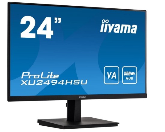 IIYAMA Monitor 24 cale XU2494HSU-B1 VA,FHD,HDMI,DP,VGA,USB,SLIM,2X2W