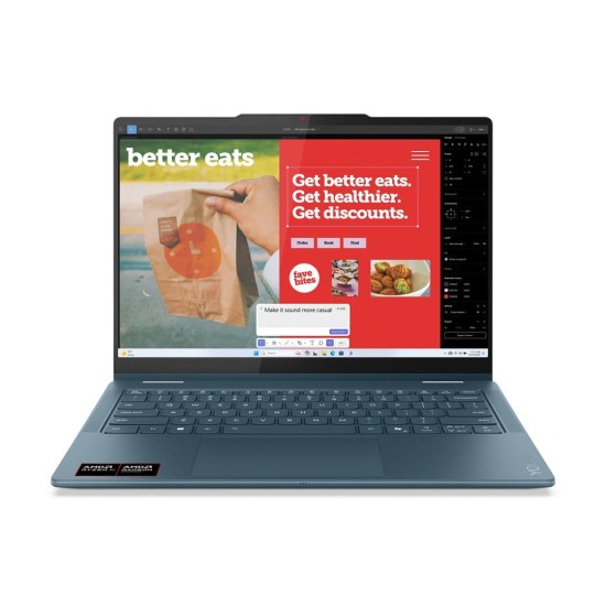 Lenovo Yoga 7 2-in-1 14AKP10 Ryzen AI 5 340 14.0"WUXGA Touch OLED 400nits Glossy 60Hz 16GB LPDDR5-6400 SSD512 Radeon 840M Graphics Cam 5.0MP 70Wh Win1