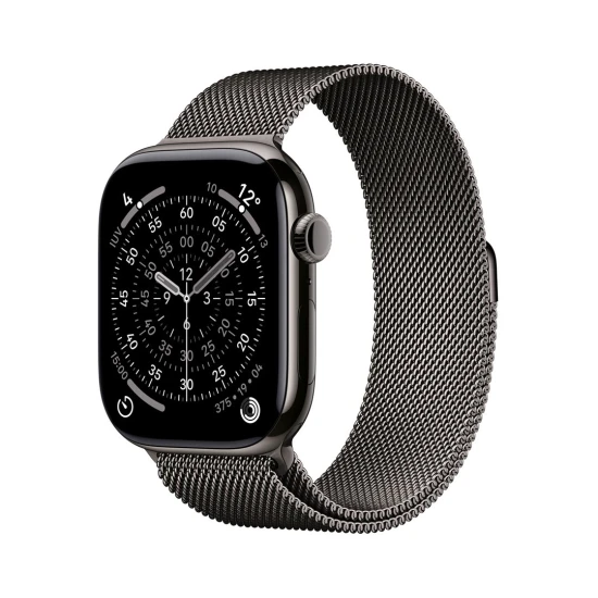 Apple Watch Series 11 GPS + Cellular 46mm Koperta z tytanu w kolorze łupkowym i pętelką w kolorze łupkowym - S/M