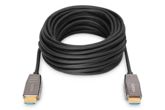 Digitus Kabel połączeniowy hybrydowy HDMI AOC | HDMI-A męski-męski | HDMI 2.1 | UHD-2 8K@60Hz | 48Gbps |HDR, eARC, HDCP 2.2, CEC | 20m