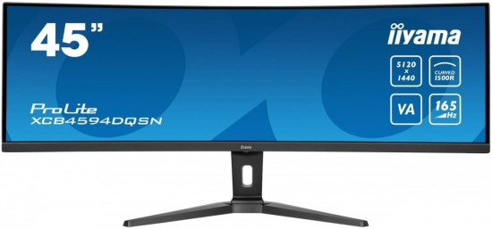 IIYAMA Monitor 44.5 cala XCB4594DQSN-B1 VA,DQHD,165HZ,USB-C-DOCK,RJ45,32:9,1500R,450cd/m2,3000:1,0.8ms,3xUSB,2xHDMI,1xDP,2x3W,PowerDelivery-90W