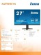 IIYAMA Monitor 27 XU2793HSU-B4 IPS, FHD, HDMI, DP, VGA, USB3.0, SLIM, 300cd/m2