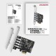 AXAGON PCEU-43RS Kontroler PCIe 4x port USB 3.2 GEN 1, UASP, chipset Renesas, 15-pin SATA zasilacz