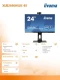 IIYAMA Monitor 24 XUB2490HSUC-B1 IPS,FHD,CAM,MIC,HDMI,DP,VGA,USB2.0