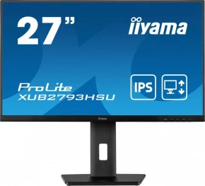 IIYAMA Monitor 27 cali XUB2793HSU-B5 IPS,FHD,HDMI,DP,USB,SLIM,HAS(150mm)