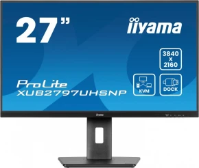IIYAMA Monitor 27 cali XUB2797UHSNP-B1, 4K, IPS, DP, HDMI, USB-C, Pivot, HAS