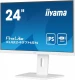 IIYAMA Monitor 24 cale XUB2497HSN-W2 IPS, USB-C Dock, HDMI, DP, 300cd, Pivot, HAS, biały