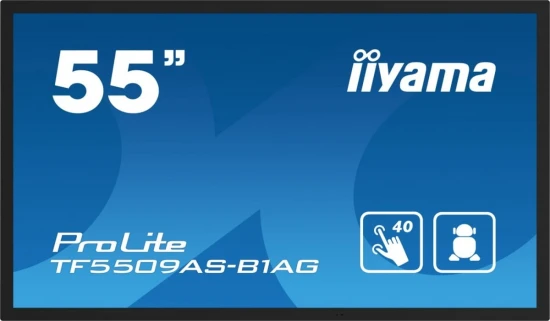 IIYAMA Monitor 55 cali TF5539AS-B1AG,IPS,4K,HDMIx2,DP,RJ45,3xUSB,2x10W,      ANDROID,24/7,IP65