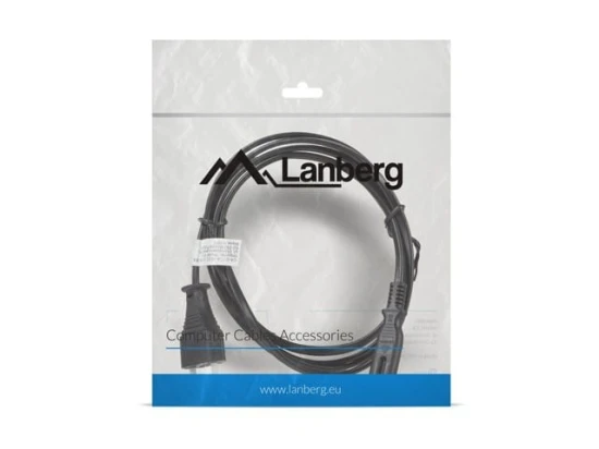 Lanberg Kabel zasilający EURO (radiowy) CEE 7/16 - IEC 320 C7 1.8M       czarny