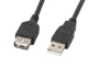 Lanberg Przedłużacz kabla USB 2.0 AM-AF czarny 1.8M