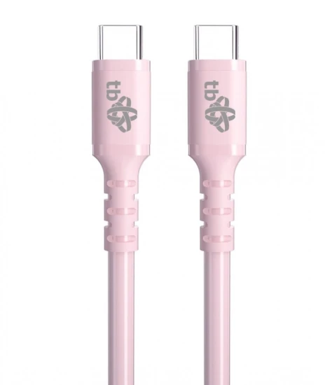 TB Kabel USB C - USB C 60W żelowy 1m różowy