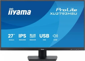 IIYAMA Monitor 27 cali XU2793HSU-B7 IPS.HDMI.DP.2x2W.1ms.100Hz.USBx2.300cd/m2.FlickerFree