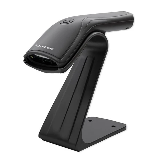 Qoltec Skaner czytnik kodów kreskowych + stojak na skaner | 1D | USB