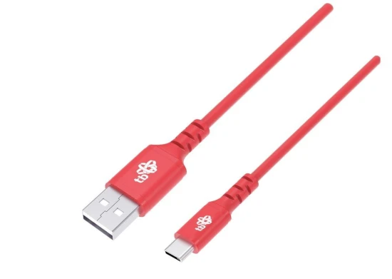 TB Kabel USB-USB C 1m silikonowy czerwony Quick Charge