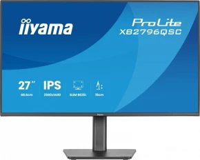 IIYAMA Monitor ProLite 27 cali XB2796QSC-B1 IPS,QHD,HDMI,USB-C (PD 65W),75Hz, 350cd, 1xUSB 3.2 , 1xUSB-C, 2x2W, HAS 150/PIVOT/obrót stopy 360st