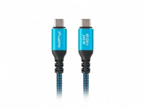 Lanberg Kabel USB-C M/M USB4 0,5m 240W 8K 60HZ czarno-niebieski