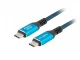 Lanberg Kabel USB-C M/M USB4 0,5m 240W 8K 60HZ czarno-niebieski