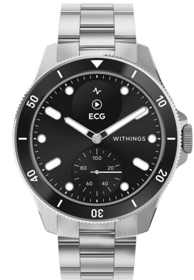 Zegarek Withings Scanwatch Nova - EKG, puls, SPO2, temperatura, aktywność, sen (42mm, czarny)