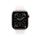 Apple Watch Series 11 GPS + Cellular 46 mm, złota tytanowa koperta z paskiem sportowym w kolorze jasnego rumieńca - M/L (MFD64ZR/A)