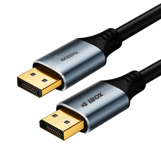 iBOX Kabel DisplayPort 4k60Hz złota wtyczka 1m