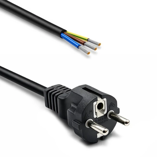 Qoltec Kabel zasilający SCHUKO CEE 7/7 (E/F) | miedź Cu | odizolowany lutowany | 3x1.0mm2 | 1.8m