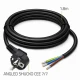 Qoltec Kabel zasilający | wtyczka kątowa SCHUKO CEE 7/7 (E/F) | miedź Cu| odizolowany lutowany | 3x1.0mm2 | 1.8m