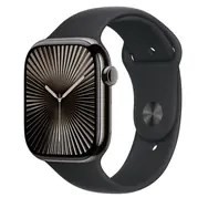 Zegarek Apple Watch Seria 10 GPS + Cellular 46mm Slate Titanium Case z czarnym sportowym paskiem M/L