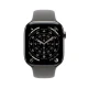 Apple Watch Series 11 GPS + Cellular 46mm koperta z naturalnego tytanu i sportowym paskiem w kolorze kamiennej szarości - S/M (MFCW4ZR/A)