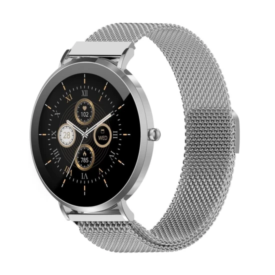 Denver SWC-394S 3,35 cm (1.32") AMOLED 43 mm Analogowy 466 x 466 px Srebrny