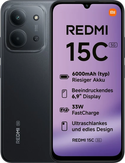 Smartfon Xiaomi Redmi 15C 5G Dual Sim 4GB RAM 128GB - Midnight Black