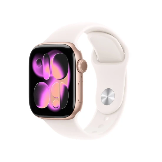Apple Watch Series 11 OLED 42 mm Cyfrowy 374 x 446 px Ekran dotykowy Złoto różowe Wi-Fi GPS