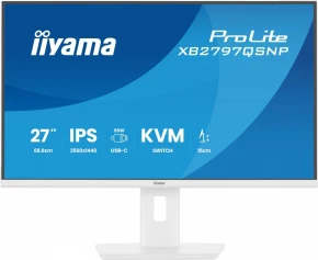 IIYAMA Monitor  27 cali XB2797QSNP-W1 IPS,QHD,USB-c Dock 96W,HDMI, 350cd,1ms, DP, DisplayPort x1 (Daisy Chain MST max. 2560 x1440), USB HUB x4, RJ45