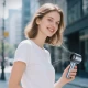 AWEI Wiatrak wentylator F38 mini ręczny niebieski