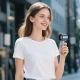 AWEI Wiatrak wentylator F38 mini ręczny niebieski