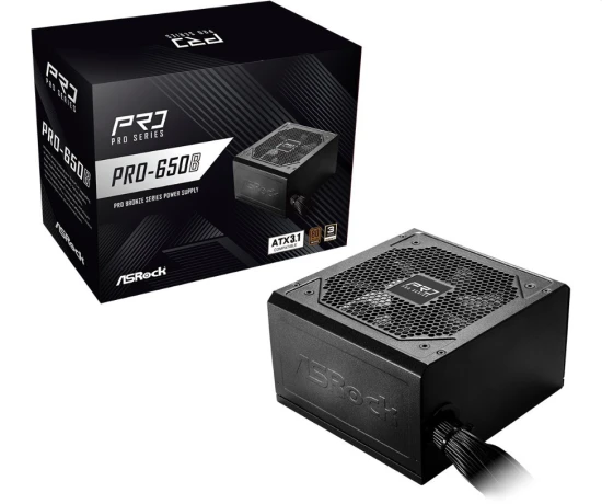 ASRock Zasilacz PRO-650B 650W 80PLUS BRONZE NON MODULAR