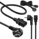 Qoltec Kabel zasilający wtyczka kątowa SCHUKO CEE 7/7 (E/F) IEC C13 3x1.0mm2 Czysta miedź Cu 5m