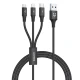 Unitek Kabel USB-A 3w1 USB-C/microUSB/ Lightning czarny C14049BK