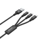 Unitek Kabel USB-A 3w1 USB-C/microUSB/ Lightning czarny C14049BK