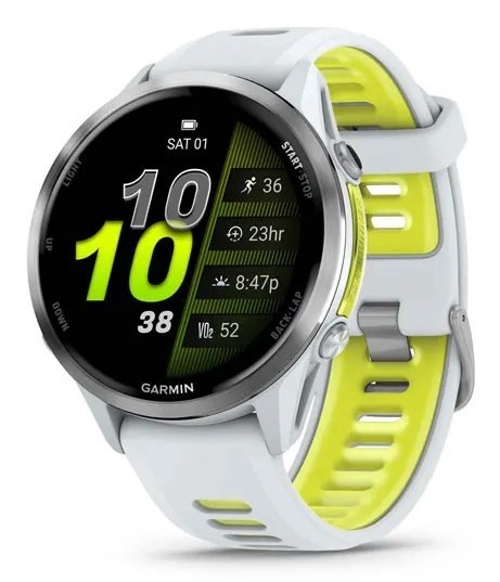 Zegarek sportowy Garmin Forerunner 970 3,56cm 1.4" AMOLED Cyfrowy 454x454px Ekran dotykowy Wi-Fi GPS Biały
