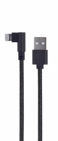 Gembird Kabel USB - do 8 pin kątowy w oplocie tekstylnym, 0.2m, czarny
