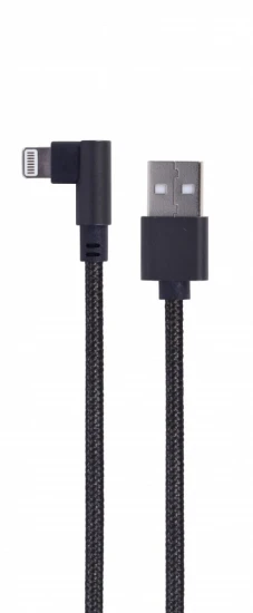 Gembird Kabel USB - do 8 pin kątowy w oplocie tekstylnym, 0.2m, czarny