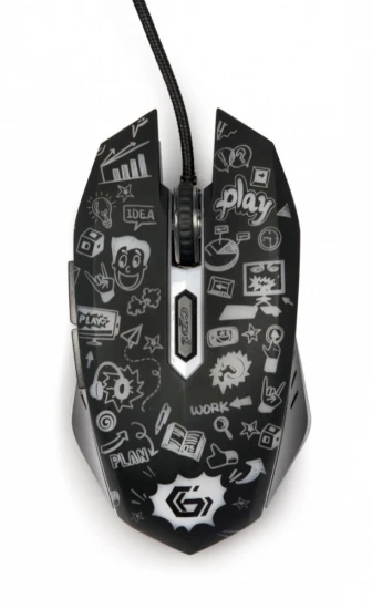 Gembird Mysz optyczna LED, 6-przyciskowa, USB, czarna