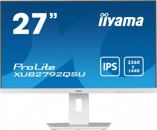 IIYAMA Monitor 27 cali 'XUB2792QSU-W5 IPS,WQHD,HDMI,DP,DVI,HAS(150mm),biały